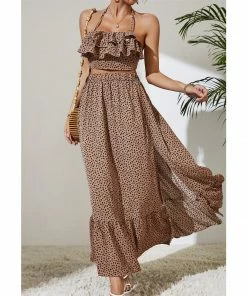 J+j Cheetah Two Piece Top + Skirt Set