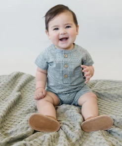 Mebie Baby Overalls + Rompers Sage Alpine Short Romper