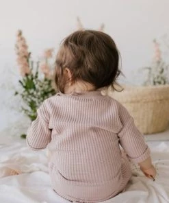 Jamie Kay Knits Dusky Rose Organic Cotton Waffle Easton Top