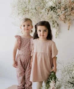 Jamie Kay Amelie Floral Organic Cotton Pincord Ruby Romper Overalls + Rompers