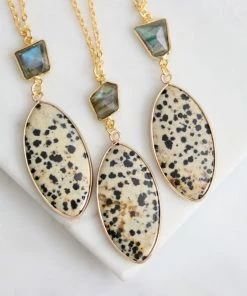 Mesa Blue Necklaces Dalmatian Jasper + Labradorite Long Necklace