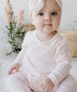 Jamie Kay Overalls + Rompers Rose Quartz Organic Cotton Pointelle Wrap Romper