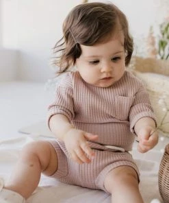 Jamie Kay Knits Dusky Rose Organic Cotton Waffle Easton Top