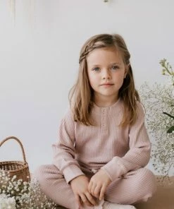 Jamie Kay Dusky Rose Organic Cotton Waffle Oliver Pants