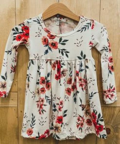 Lia + Lou White Floral Long Sleeve Dress Dresses