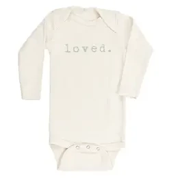 Tenth + Pine Loved Sage + Natural Organic Long Sleeve Onesie