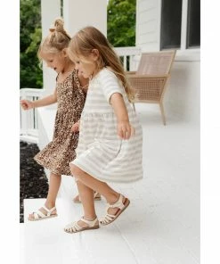 Lia + Lou Brown Floral Twirly Tie Dress Dresses