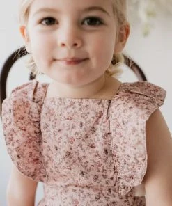 Jamie Kay Amelie Floral Organic Cotton Pincord Ruby Romper Overalls + Rompers