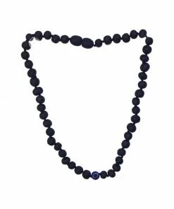 Sweet Tree Amber Raw Cherry Amber + Evil Eye Necklace 13"