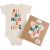 Morado Design Bodysuits All You Need Is Love Natural Organic Onesie 1 Morado Design Bodysuits All You Need Is Love Natural Organic Onesie