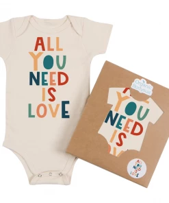 Morado Design Bodysuits All You Need Is Love Natural Organic Onesie