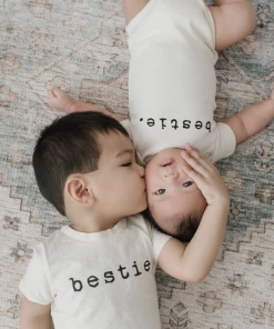 Tenth + Pine Bestie Black + Natural Organic Onesie