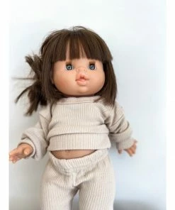 Dolls + Plushies Taupe Two Piece Minikane Lounge Set