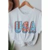 J+j Usa Star White America Tee Graphic Tees