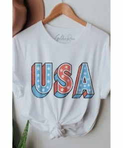 J+j Usa Star White America Tee Graphic Tees