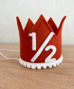 Cutest Little Party Party Time # 1/2 Copper Felt + White Pom Trim + White Crown