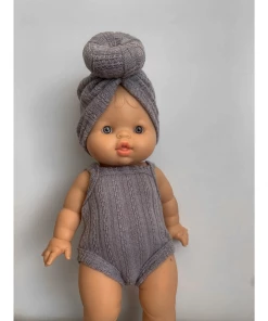 Grey Minikane Tank Sleeve Romper Dolls + Plushies