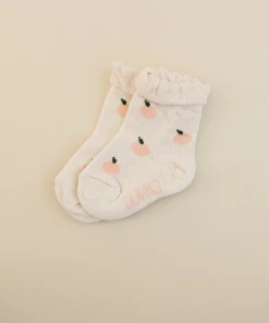 Olivia J Peach + Cream Ruffle Socks Footwear