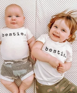 Tenth + Pine Bestie Black + Natural Organic Onesie