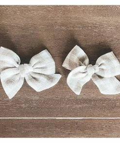 Mae + Skye Ecru Check Mini Pinwheel Pigtail Hair Clips Headwear