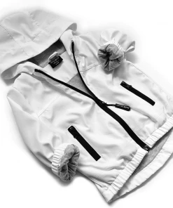 Little Bipsy White Pullover Windbreaker Outerwear
