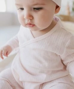 Jamie Kay Overalls + Rompers Rose Quartz Organic Cotton Pointelle Wrap Romper