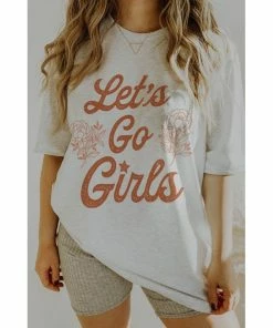 J+j Graphic Tees Let's Go Girls Country Oversized Tee