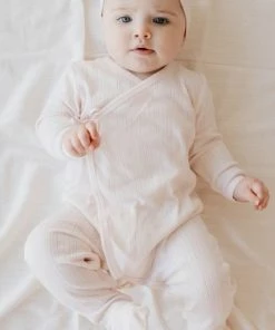 Jamie Kay Overalls + Rompers Rose Quartz Organic Cotton Pointelle Wrap Romper