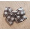 Mae + Skye Toffee Check Mini Pinwheel Bow Hair Clip Headwear