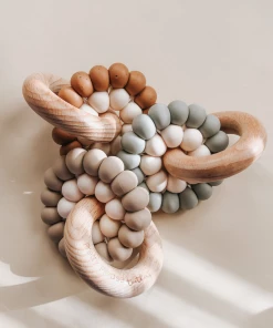 Pretty Please Teethers Eucalyptus Reed Teething Ring Rattle Toy