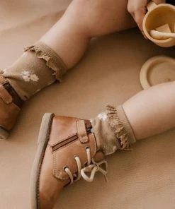 Jamie Kay Daisy Garden Caramel Frill Ankle Socks Footwear