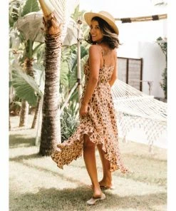 J+j Dresses Animal Print Tie Round Hem Dress