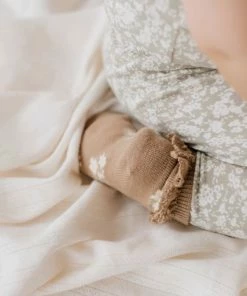 Jamie Kay Daisy Garden Caramel Frill Ankle Socks Footwear