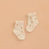 Olivia J Peach + Cream Ruffle Socks Footwear
