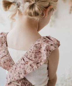 Jamie Kay Amelie Floral Organic Cotton Pincord Ruby Romper Overalls + Rompers