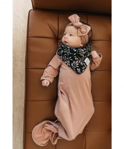 Mebie Baby Dusty Rose Bamboo Knotted Gown Preemie + Newborn
