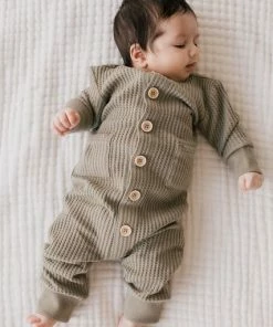 Jamie Kay Woodland Organic Cotton Waffle Knit Lincoln Romper