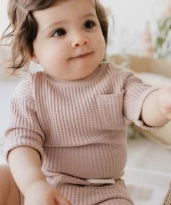 Jamie Kay Dusky Rose Organic Cotton Waffle Set Short Bloomers