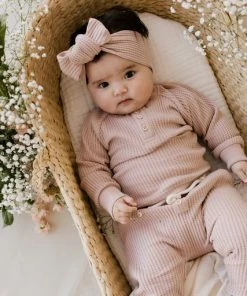 Jamie Kay Dusky Rose Organic Cotton Waffle Oliver Pants