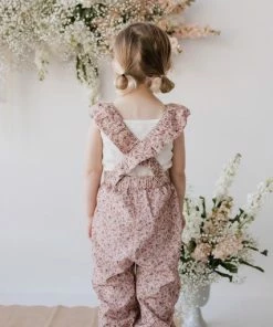 Jamie Kay Amelie Floral Organic Cotton Pincord Ruby Romper Overalls + Rompers