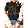 J+j Good Vibes Smiley Black Oversized Tee Graphic Tees
