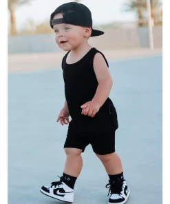 Little Bipsy Bottoms Black Ribbed Biker Shorts