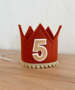 Cutest Little Party # 5 Copper Felt + Toast Pom Trim + Toast/white Crown