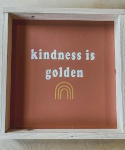 Emrose Decor Terracotta Kindness Is Golden Wooden Sign