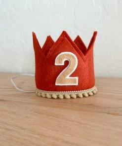 Cutest Little Party Party Time # 2 Copper Felt + Toast Pom Trim + Toast/white Crown