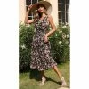 J+j Black Floral Tie Back Dress Dresses