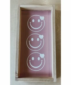 Emrose Decor Smiley Face + Heart Stacked Wooden Sign
