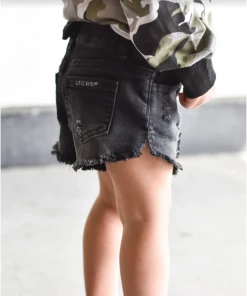 Little Bipsy Bottoms Black Cut Off Distressed Denim Shorties
