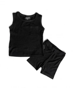 Little Bipsy Bottoms Black Ribbed Biker Shorts