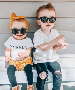 Tenth + Pine Bestie Black + Natural Organic Onesie